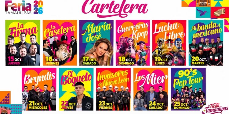 Dan a conocer la cartelera de la Feria Tamaulipas 2026